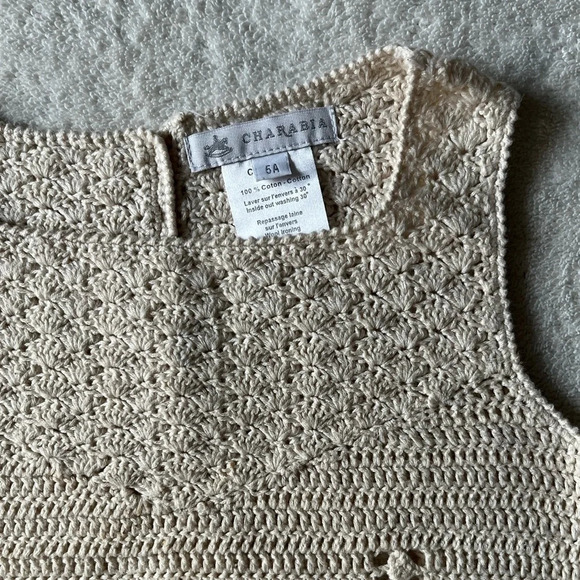 Charabia brand beautiful crocheted sweater, tunic-length - Picture 3 of 5